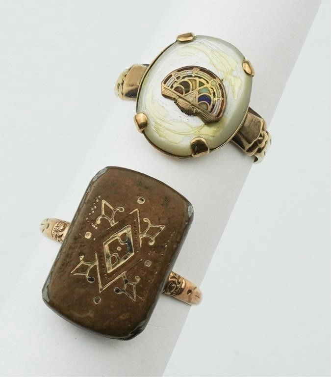 2 Vintage 10k yellow gold rings