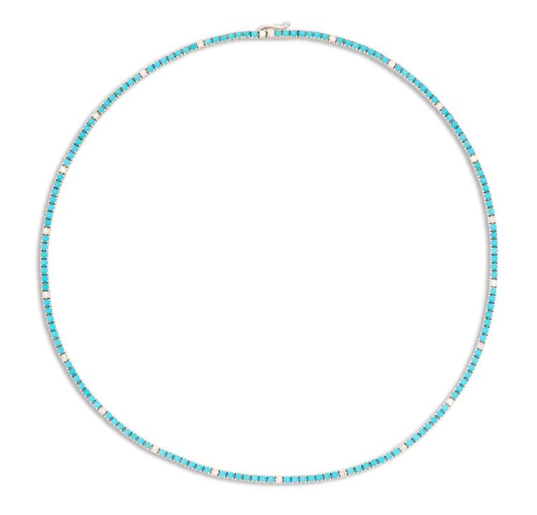 Turquoise and diamond necklace