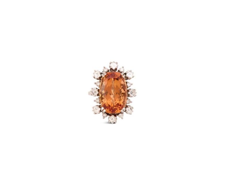 Beautiful topaz and diamond ring