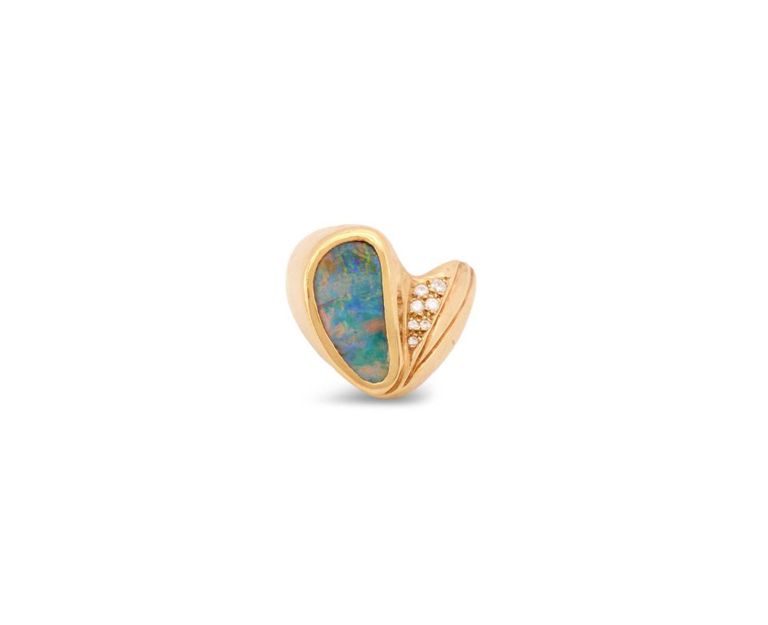 Opal and diamond ring