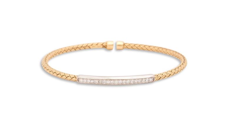 Flexible diamond cuff bracelet