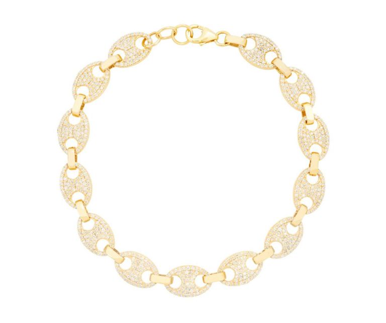 Diamond mariner-link bracelet