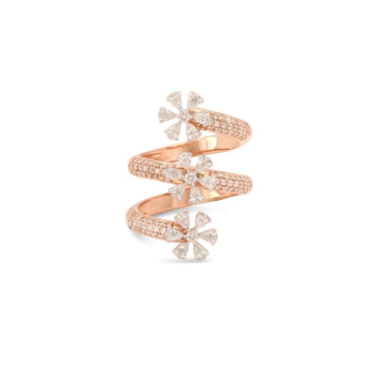 Diamond flower ring