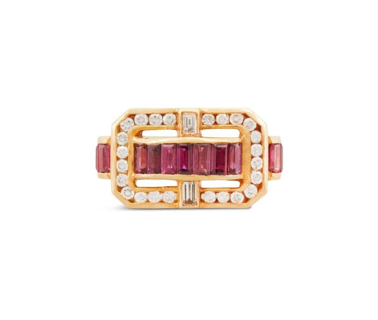 Krypell ruby and diamond ring