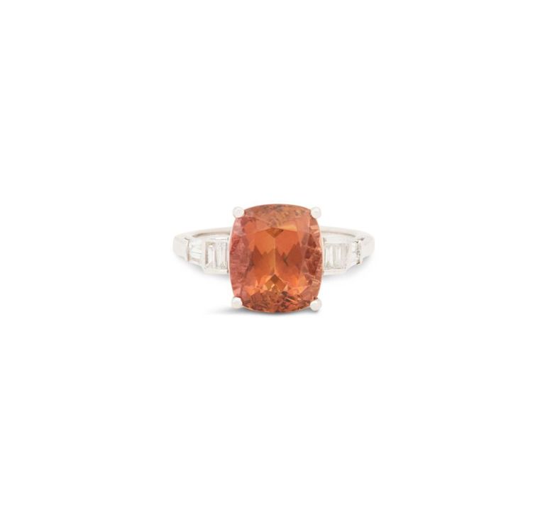 Tourmaline and diamond ring