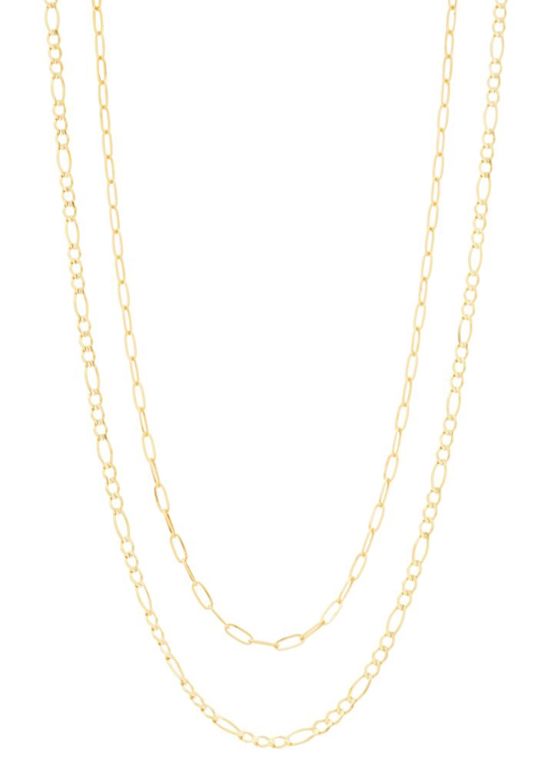 Two gold layering chains