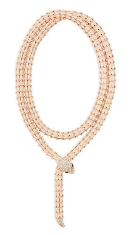 Diamond, Ruby, and Enamel Snake Necklace/Belt by Alexis