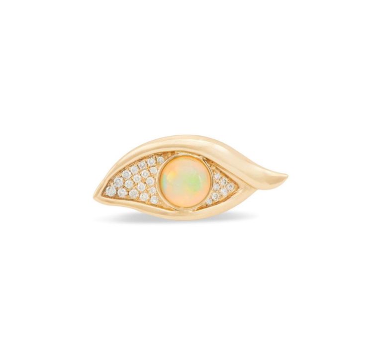 Opal and diamond ring
