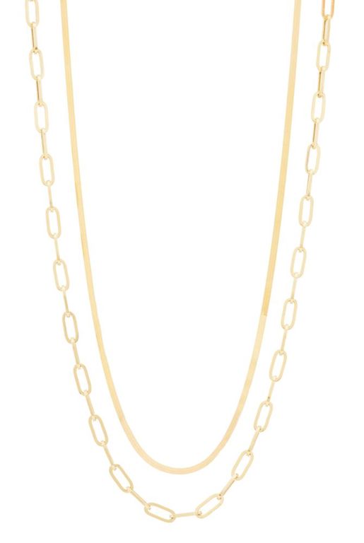 Two layering gold chains