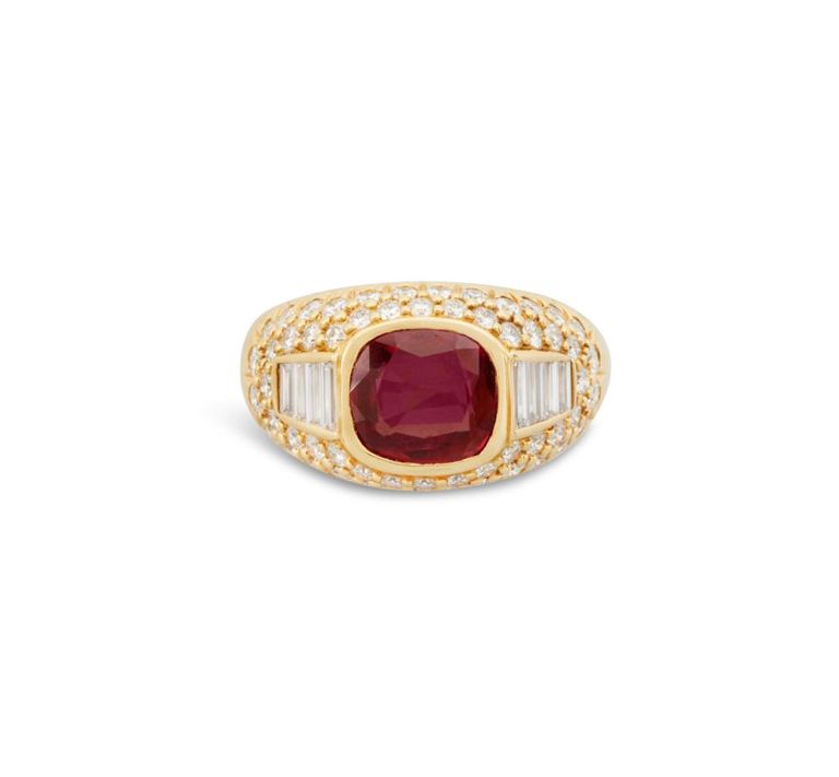 Bulgari ruby and diamond ring