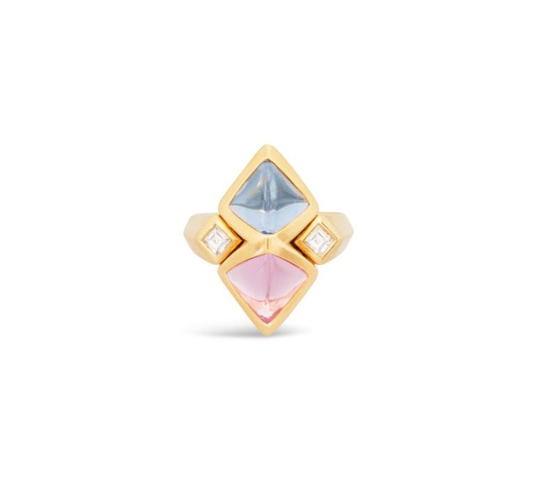 Marina B. quartz and diamond ring