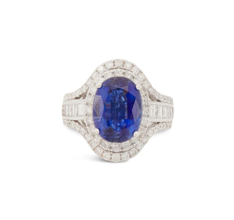 Kyanite and diamond ring