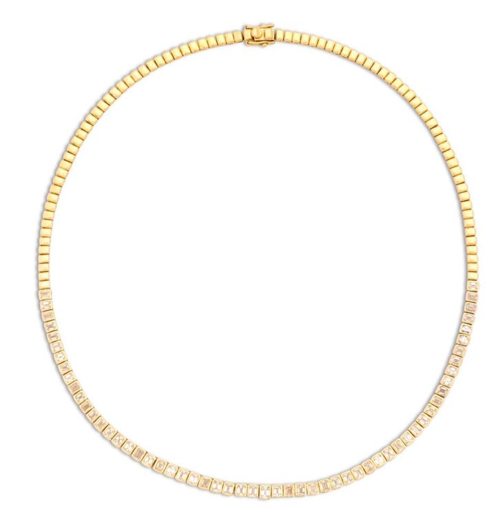 Emerald-cut diamond necklace