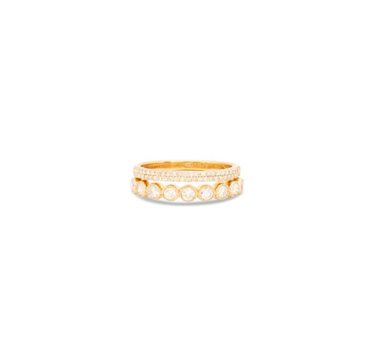 Two diamond stackable rings