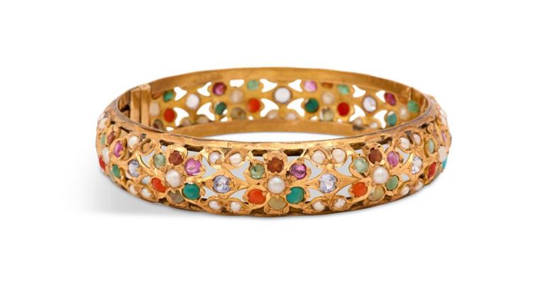 Gem-set bangle bracelet
