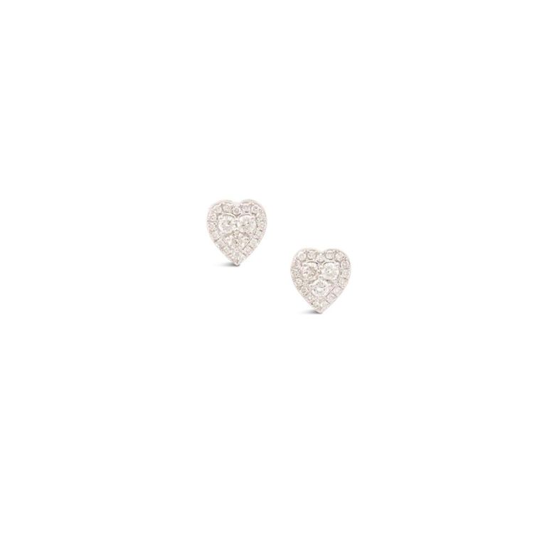 Pair of diamond "heart" earrings