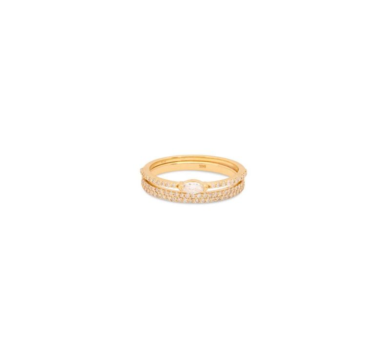 Two diamond stackable rings