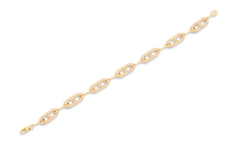 Diamond chain-link bracelet