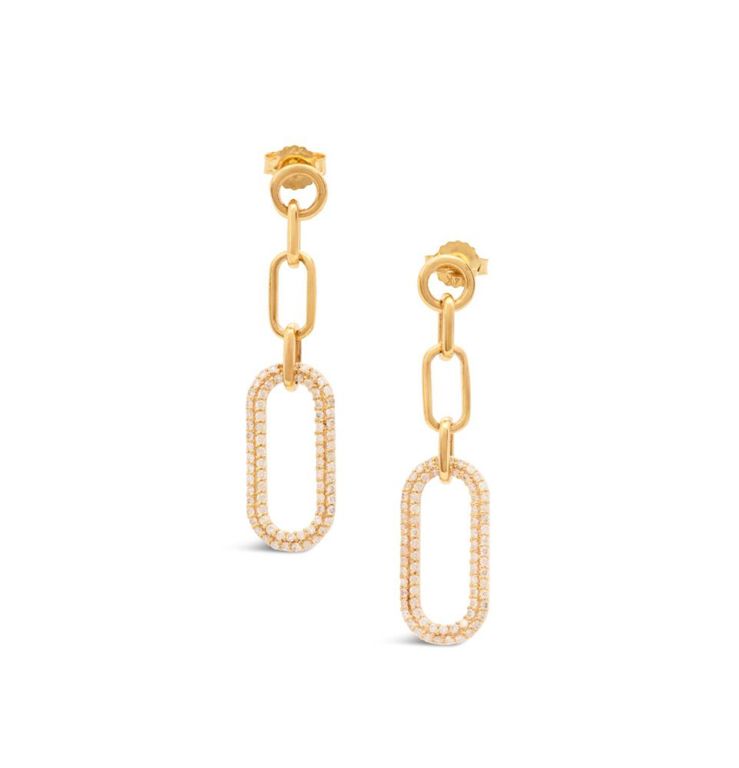Pair of diamond chain-link earrings