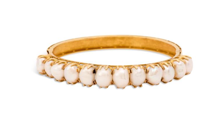 Pearl bangle bracelet