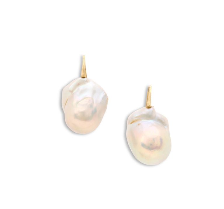 Pair of Baroque pearl earrings