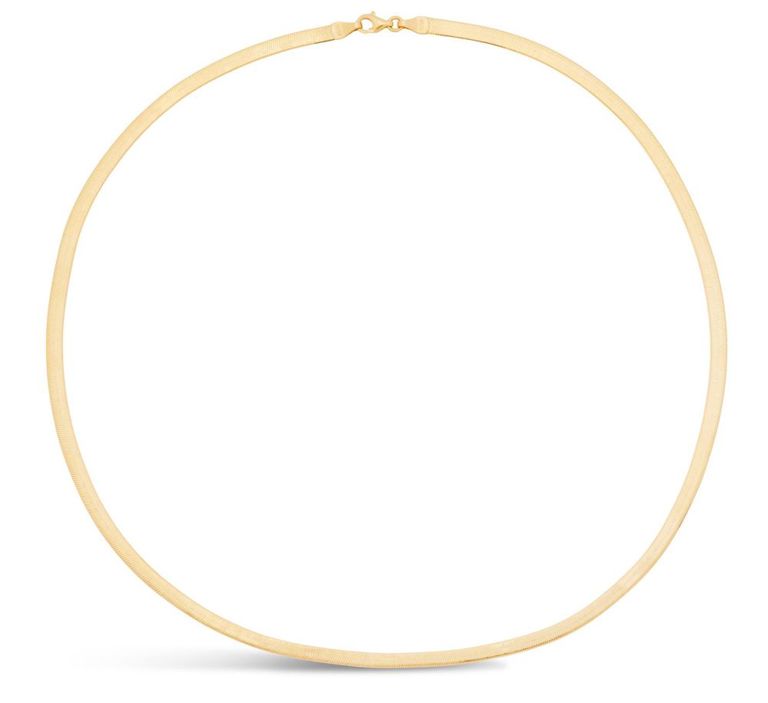 Gold herringbone necklace