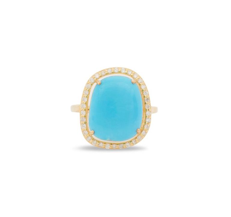 Turquoise and diamond ring