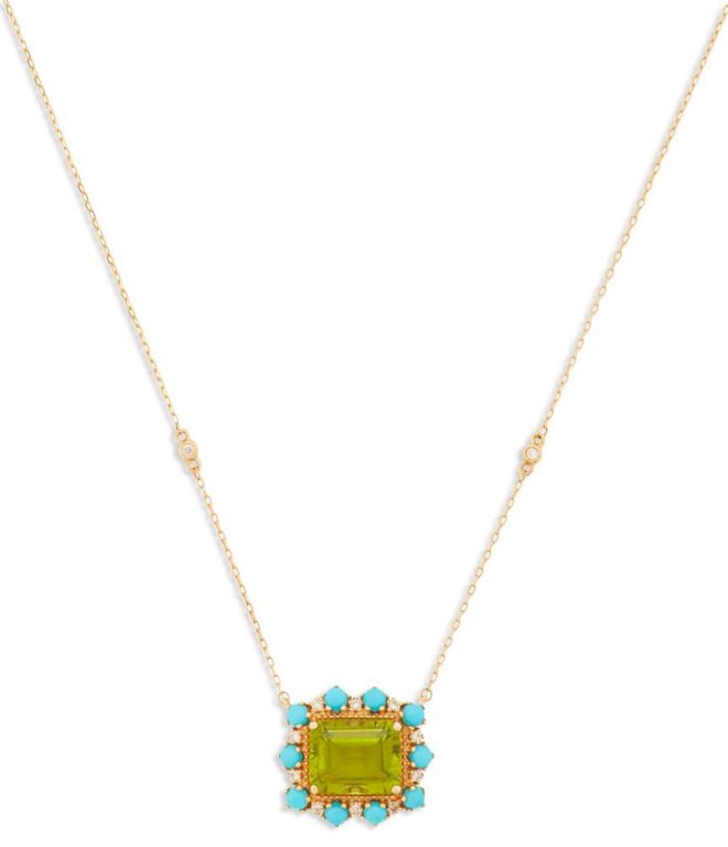 Gem-set pendant with chain