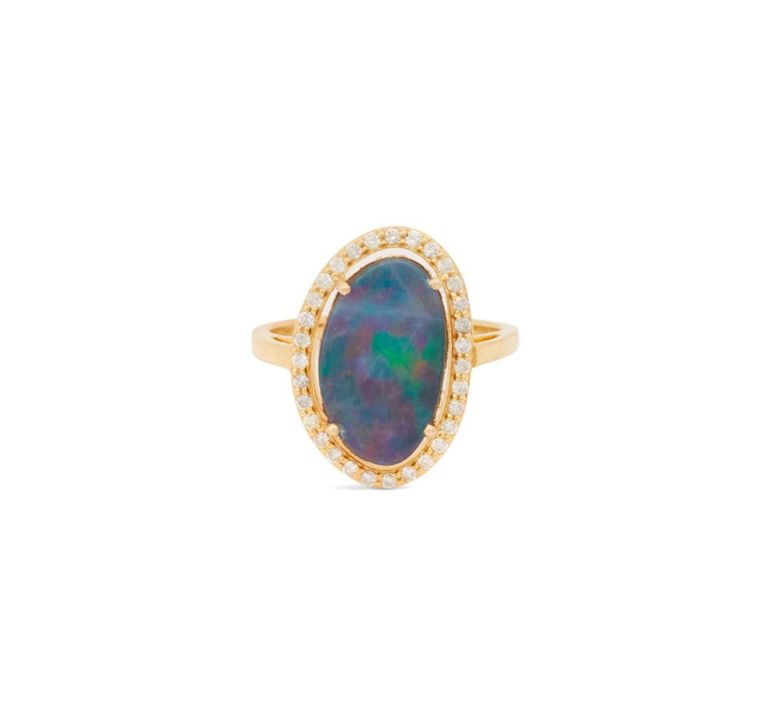 Opal and diamond ring