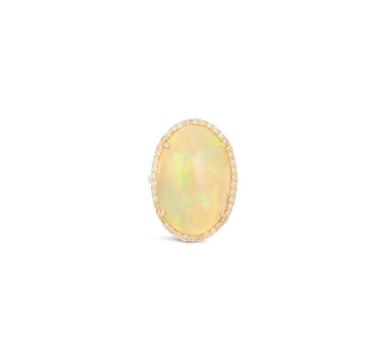 Opal and diamond ring