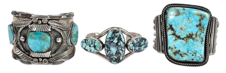 Cuff bracelets with turquoise
