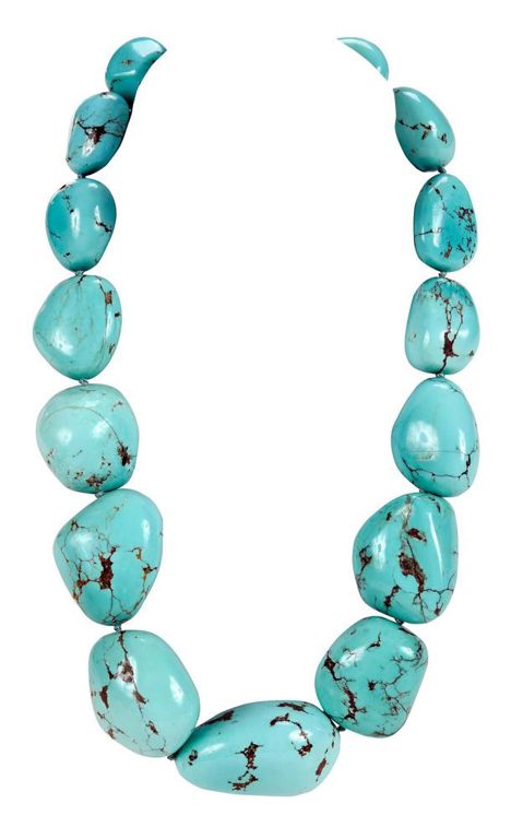 Large bead turquoise necklace