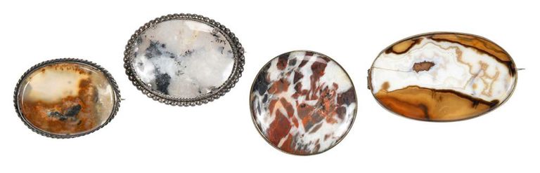 Four Victorian gemstone brooches