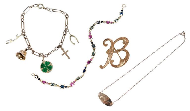 Collection of four gold items