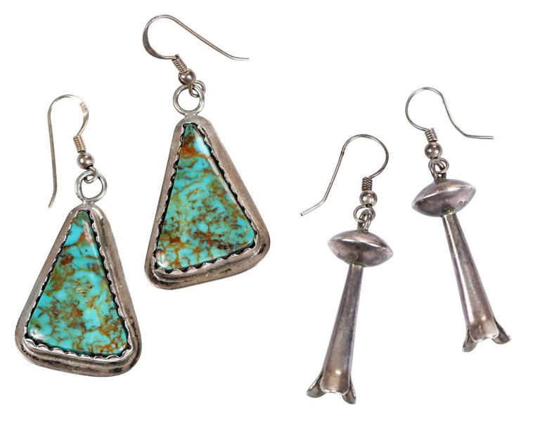 Two pairs of sterling silver earrings
