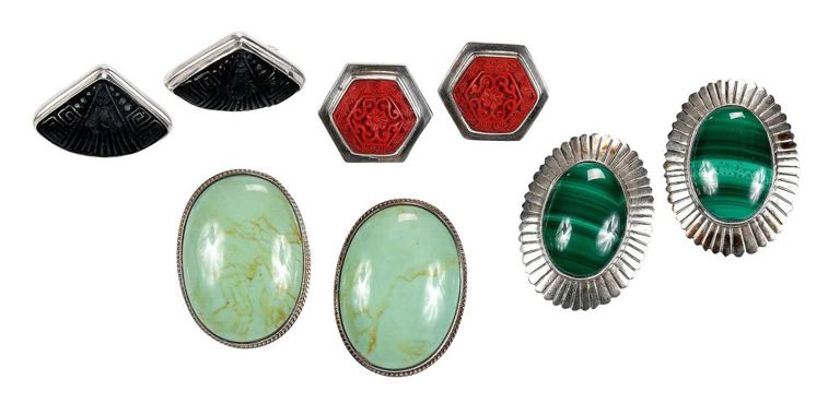 Four Pairs of Native American earrings