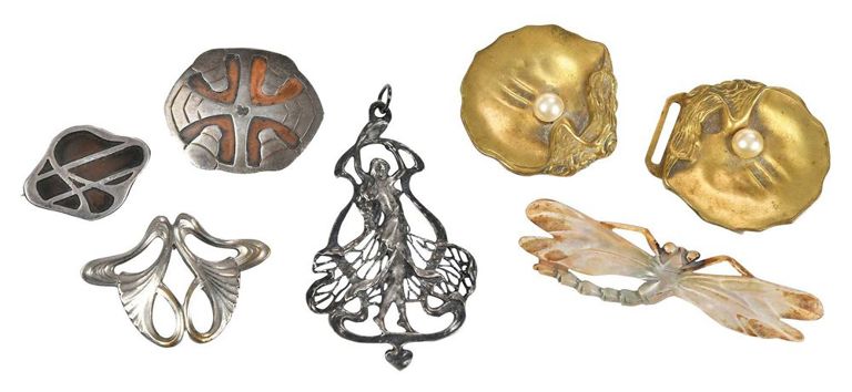 Collection of Arts and Crafts and Art Nouveau jewelry