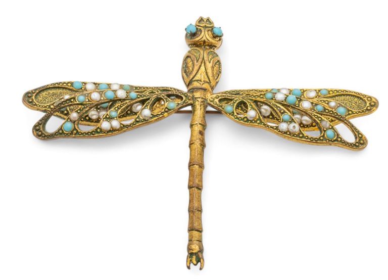 French art nouveau dragonfly brooch