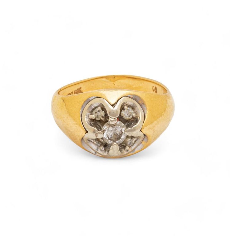 14k yellow gold ring with diamonds