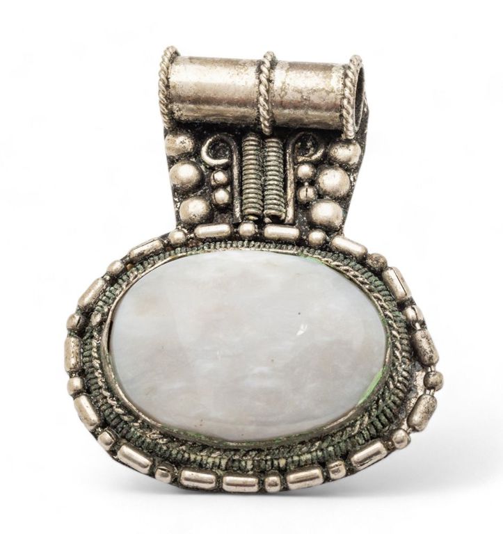 Hardstone and silver pendant