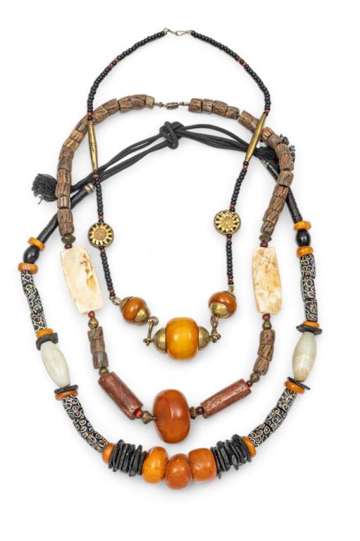 Amber and bead necklaces