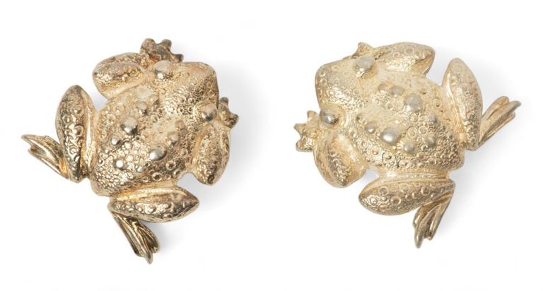 Tiffany & Co. sterling silver frog clip earrings