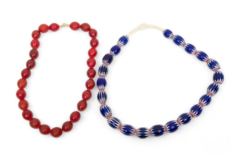 African glass trade bead necklaces