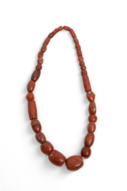 African stone trade bead necklace