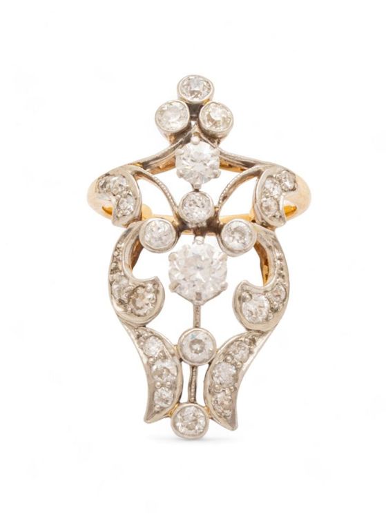 Diamond and gold finger ring