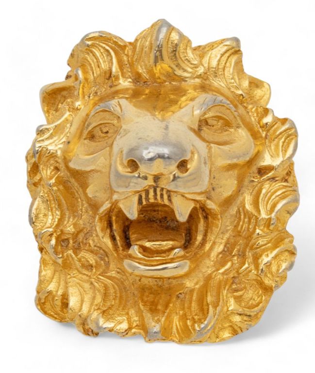 Judith Leiber lion mask brooch-pendant