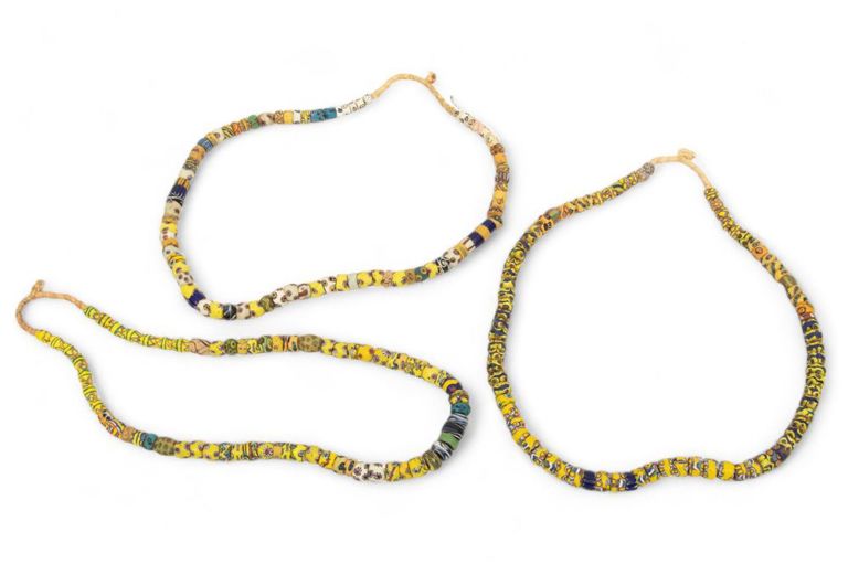 Venetian West African glass millefiori trade bead necklaces