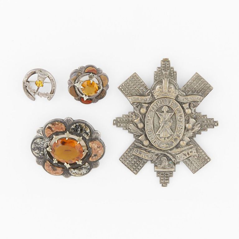 Group of four Scottish brooches