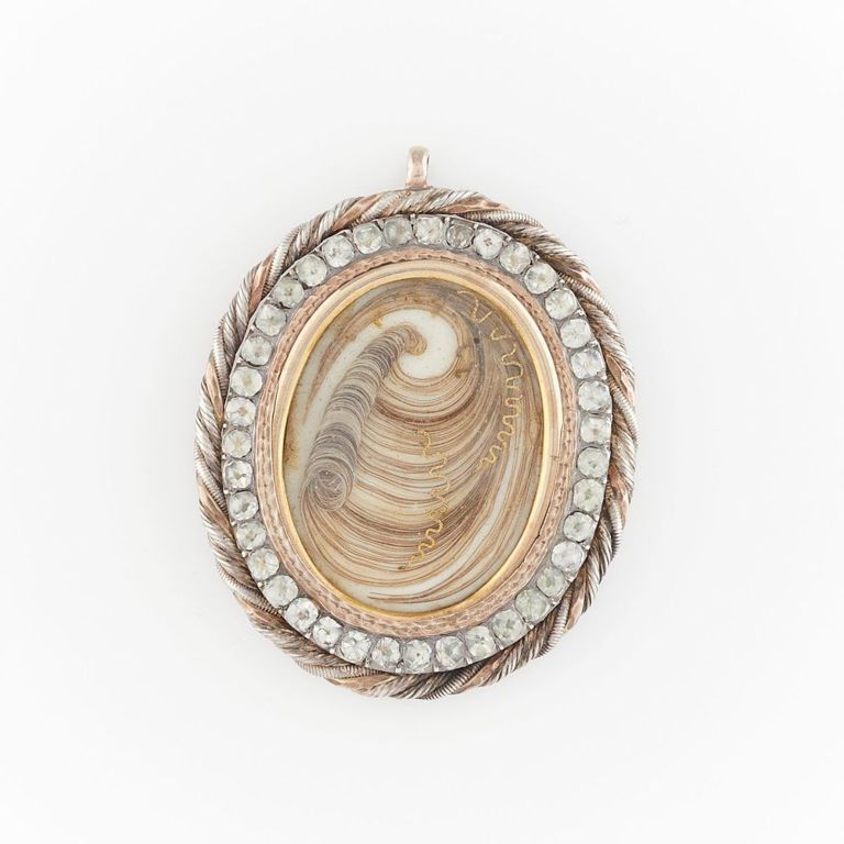 Georgian Hairwork & Paste Pendant