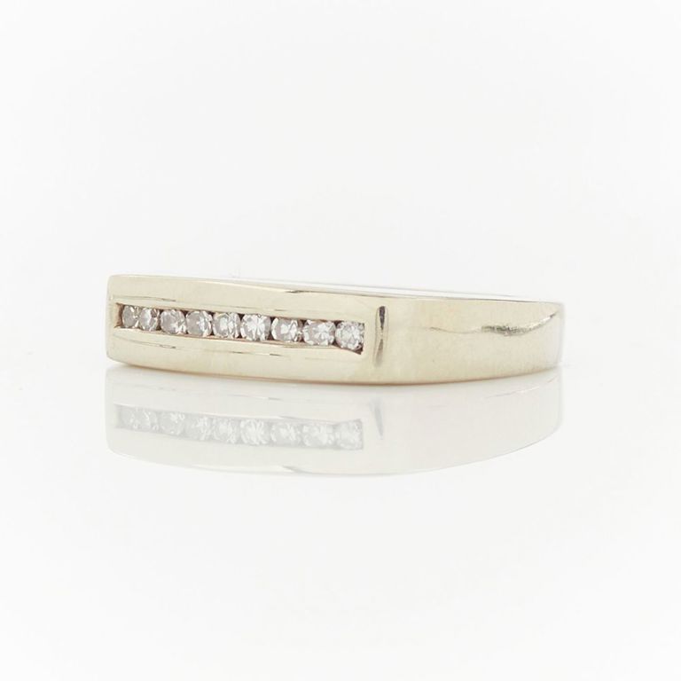 14k White Gold Channel Set Diamond Ring